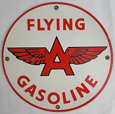 Antique Vintage Gas Oil Advertising Sign Flying A Porcelain Pump Plate 10