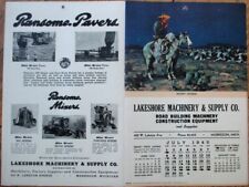 Smoking Cowboy/Western 1945 Advertising Calendar: Night Guard - Muskegon, MI picture