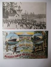 1909 Postcards Lot 2 ALASKA YUKON PACIFIC EXPOSITION Seattle RAILROAD TRAIN SHIP picture
