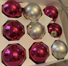 Vintage 2000 Pink Hand Blown Glass Ornaments Original Packaging picture