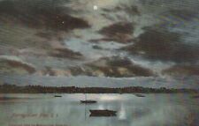 Harbor At Night Narragansett Pier Rhode Island Vintage Undivided Back Post Card picture