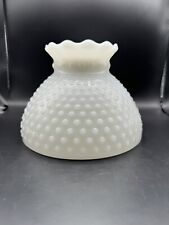 Vintage Hobnail Shade Oil Student Lamp In White Milk Glass 8