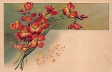 Antique Postcard Flowers Embossed Stamped 1907 picture
