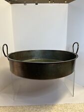 Huge Antique 18.5” French Hammered Copper Tinned Cooking Pan Dovetailed picture