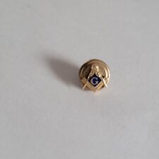 Vintage Masonic 14K Yellow Gold Enamel Free Masons Lapel Pin .3 gms picture