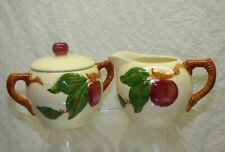 Franciscan Red Apple Creamer & Sugar Bowl w/ Lid Set Vtg Gladding McBean USA picture