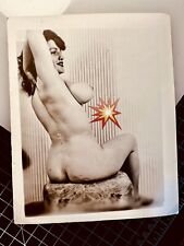 Vintage 50’s Girl Pretty Bosom PIN UP Risque Nude Original B&W Girlie Photo #97 picture