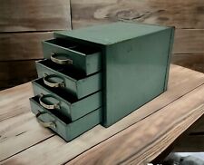 Vintage WARDS Master Quality 4 Drawer Metal Tool Box Small Parts Storage Cabinet picture
