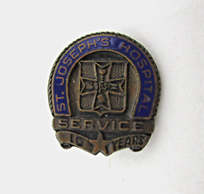 St Joseph's Hospital Service Award Five 10 Year Lapel Pin Enamel vintage picture