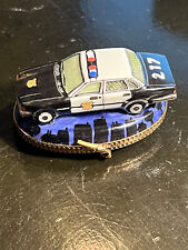 Rare Vintage Limoges Trinket Box - Peint Main - Police Car Cops and Robbers picture