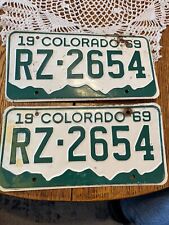 VIntage 1969 Matching Set License Plates Colorado 2654 picture