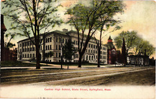 Central High School State Street Springfield MA Undivided Postcard c1905 picture