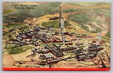 Postcard Linen Anaconda Montana Washoe Smelter Aerial View A19 picture