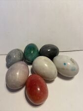 7 Piece Lot Vtg Marble Alabaster Stone Eggs Easter Multicolor #1 picture