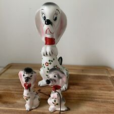 Vtg MCM Mama Dog Pups Anthropomorphic Figurines 60s Japan Lipper Mann picture