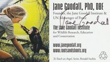 LEGENDARY JANE GOODALL SIGNED BUSINESS CARD CHIMPANZEE EXPERT picture