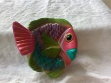 Mexico Hand Painted Pottery Tropical 3D Fish Wall Decor 2006 picture