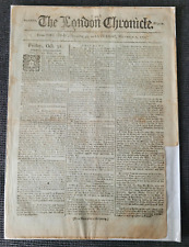THE LONDON CHRONICLE PRESIDENT GEORGE WASHINGTON USA 1 NOV 1794 ORIG NEWSPAPER picture