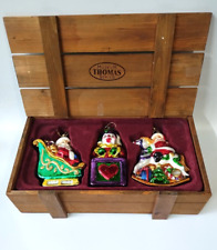 Thomas Pacconi Museum Series Christmas Ornaments Set Of 3 In Wood Box picture