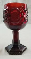 VINTAGE 1982  Ruby Red Avon Cape Cod Collection Water Goblet 4.5