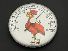 Vintage Ohio Jumbo Rooster Chicken Road Runner Dome Thermometer  picture