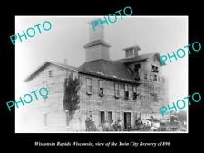OLD POSTCARD SIZE PHOTO OF WISCONSIN RAPIDS WI THE TWIN CITY BREWERY c1890 picture