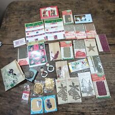 Vintage Christmas Mixed Lot Foil Seals Estate Find Gummed Stars Tinsel Tape Card picture