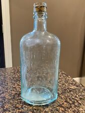 Antique Gordon's Dry Gin London Blue Glass 1L Bottle w/ Cork Early 1913 - 1920s picture