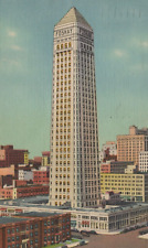 Historic Foshay Tower in Minneapolis Minnesota Linen Vintage Post Card picture