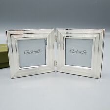 Christofle Filets Silverplate Double Picture Frame Small 1 7/8