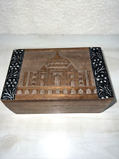 Wooden Taj Mahal Design Box, Decorative Jewelry Trinket Holder, Treasure Box picture