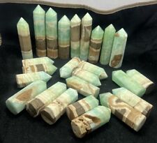3.6kg Banded blue / green Aragonite Obelisk Hexagon Towers statue 25PC wholesale picture