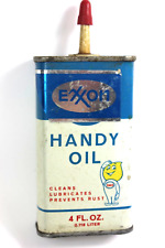 Rare ENCO - EXXON Handy Oil TIN with 1972 Transfer of Product Sticker - FULL picture
