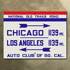 ACSC National Old Trails Road highway sign route 66 Los Angeles Chicago 24x18 picture