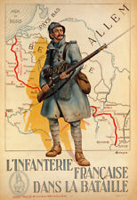 W9 Vintage WWI French Infantry Military War Recruitment Poster WW1 A1 A2 A3 picture
