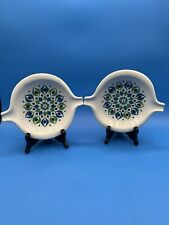 2 VTG Cigar Ashtrays Peacock Ceramic West Germany Marked  picture