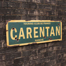 WW2 CARENTAN ROAD SIGN - French Repro Army Wall Plaque - Military - Steel Aged picture