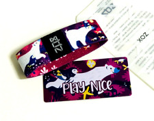 ZOX **PLAY NICE** Silver Strap Large NIP Wristband w/Card POLAR BEAR picture