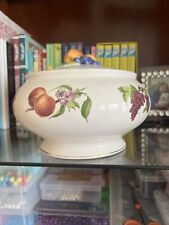 Vintage Covered Bowl w/ Lid Footed Gold Trim, Decorative TELEFLORAL picture