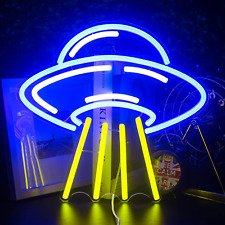 UFO Alien Spaceship LED Neon Light Signs Blue Yellow Neon Lights for Bedroom  picture
