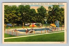 St. Joseph, MI-Michigan, Tabor Farm, Pool, c1938 Vintage Postcard picture