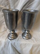 Set of 2 Vintage Wilton Armetale Plough Tavern Pewter Water Goblets, 7¼