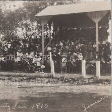 Vintage 1910 RPPC Horse Race Track Lee County Fair Amboy Illinois Postcard picture