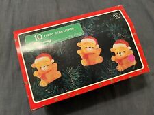 VTG Christmas Around The World Blow Mold Teddy Bear String Lights  set of 10 picture