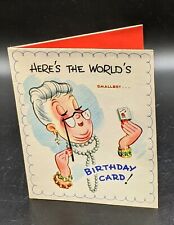 Unsigned Vintage Wallace Brown Greeting Card BIRTHDAY Small Card Big Wish  picture