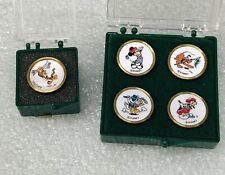 5 Vintage Disney Brass Golf Ball Markers Mickey Mouse Pluto Goofy Donald Tigger picture