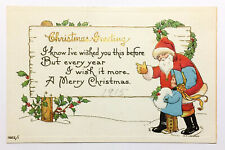 Santa Christmas Postcard c1910 Embossed H F LEHMANN Vintage picture