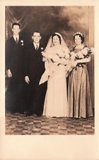 RPPC Postcard Wedding Bridge + Groom 1938 picture