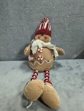 Gingerbread Boy 10” Plush Doll Shelf Sitter peppermint Candy Christmas Decor picture