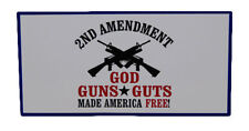 2nd Amendment God Guns Guts Made America Free Vinyl Bumper Sticker 3.75